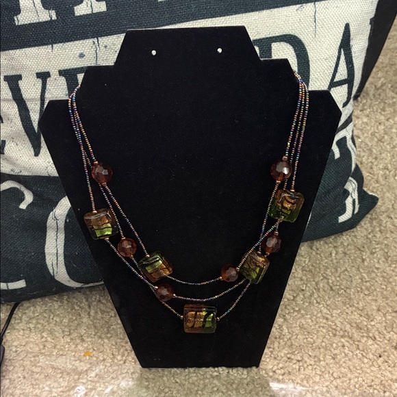 Chico's Jewelry - Chico's Brown and Green Beaded Necklace